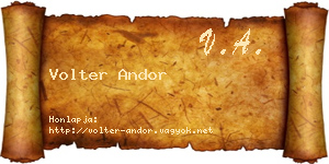 Volter Andor névjegykártya